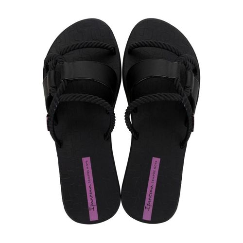 Chinelo Slide Ipanema Preto e Lilás Feminino