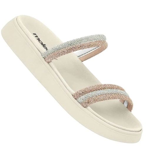 Papete Rasteira Moleca Branco Off Feminina