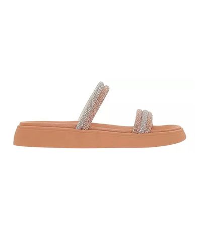 Papete Rasteira Moleca Ouro Rosado e Nude Feminina