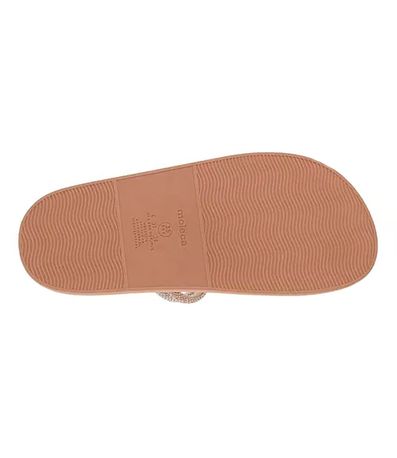 Papete Rasteira Moleca Ouro Rosado e Nude Feminina