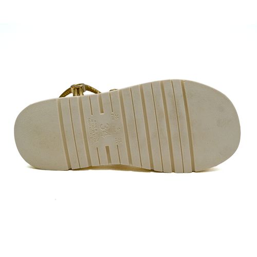 Sandália Flatform Squizz Off White e Ouro Feminina