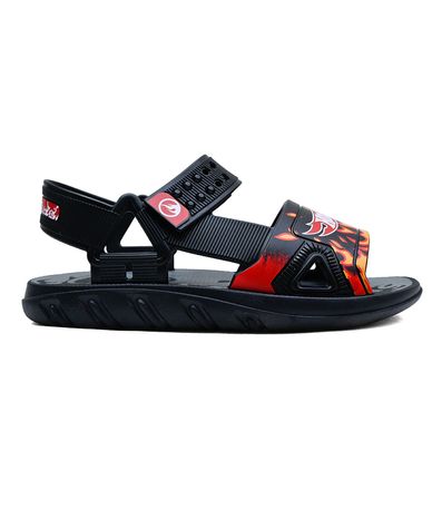 Sandália Flats Grendene Kids Preto e Vermelho Infantil