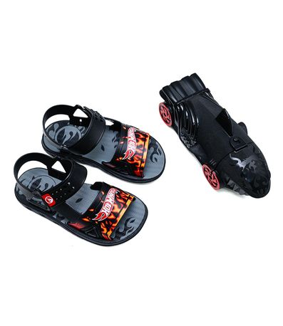 Sandália Flats Grendene Kids Preto e Vermelho Infantil