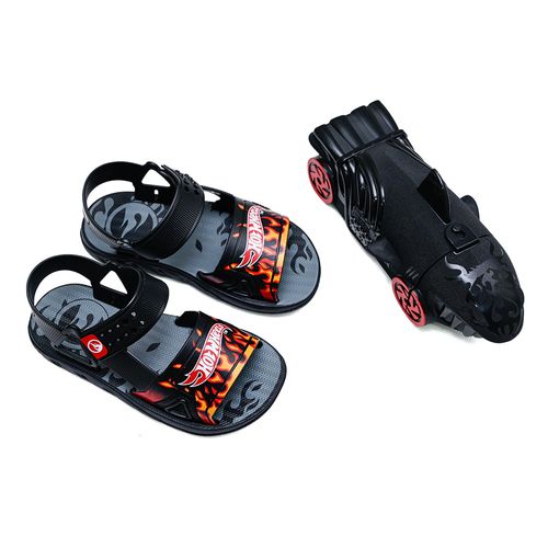 Sandália Flats Grendene Kids Preto e Vermelho Infantil
