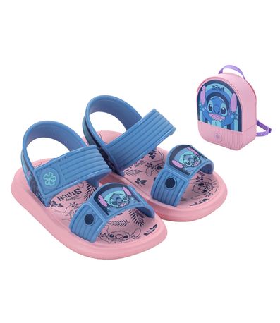 Sandália Flats Grendene Kids Rosa e Azul Infantil