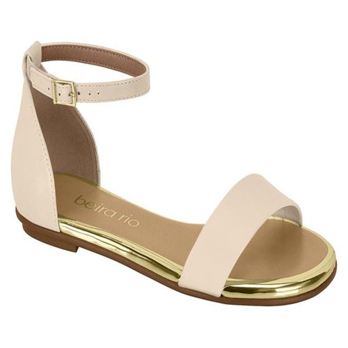 Sandália Rasteira Beira Rio Creme Feminina