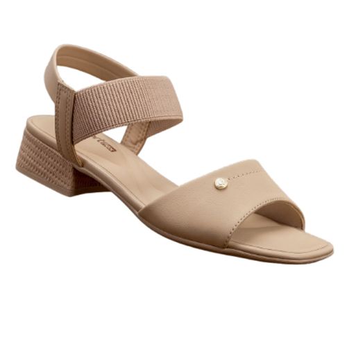 Sandália Salto Comfortflex Bege Claro Feminino