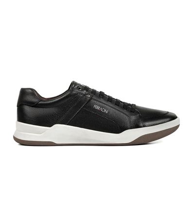 Sapatênis Casual Ferracini Wind Preto e Chocolate Masculino