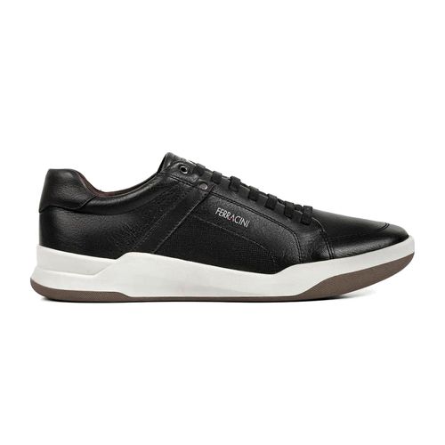 Sapatênis Casual Ferracini Wind Preto e Chocolate Masculino