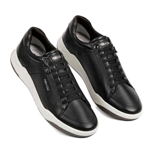 Sapatênis Casual Ferracini Wind Preto e Chocolate Masculino
