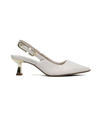 Sapato Slingback Bebecê Creme Feminino