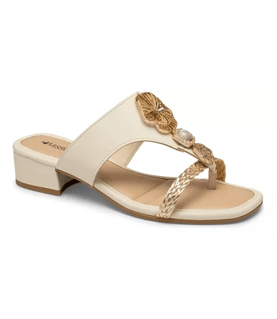 Tamanco Salto Mississipi Cotton e Dourado Feminina