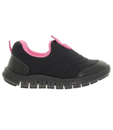 Tênis Casual Dia a Dia Molekinha Preto e Rosa Menina