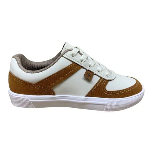 Tênis Casual Dia a Dia Molekinho Branco Off e Caramelo Menino