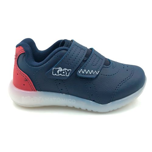 Tênis Casual Kidy Marinho e Vermelho com LED Infantil Masculino