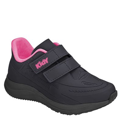 Tênis Casual Kidy Preto e Pink Menina Juvenil
