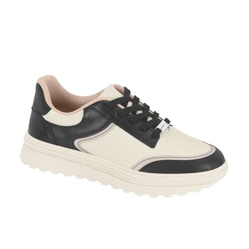 Tênis Casual Moleca Dia a Dia Branco e Preto Feminino