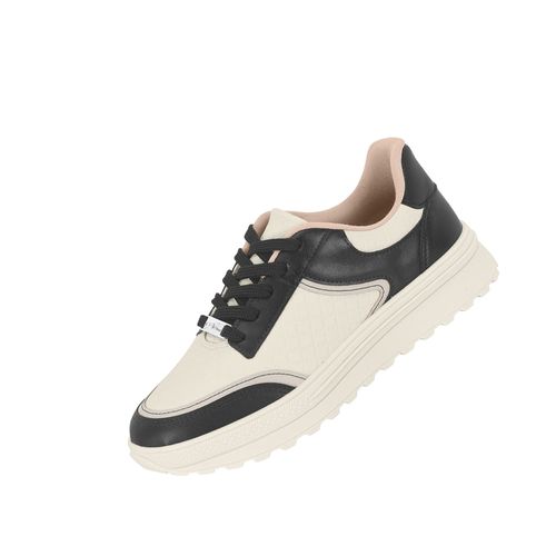 Tênis Casual Moleca Dia a Dia Branco e Preto Feminino