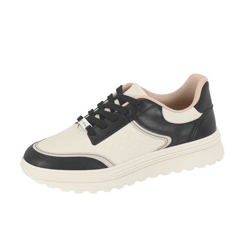 Tênis Casual Moleca Dia a Dia Branco e Preto Feminino