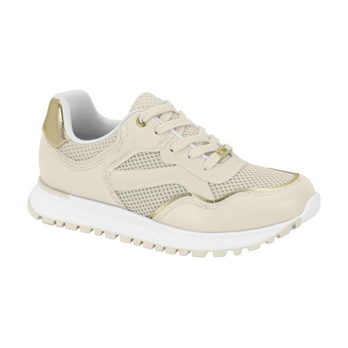 Tênis Casual Vizzano Off White e Dourado Feminino