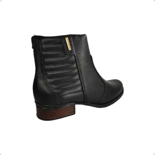 Bota Feminina Cano Curto Costura Pegada Preto