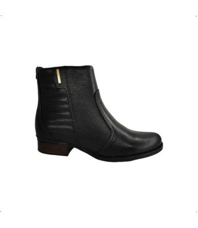 Bota Feminina Cano Curto Costura Pegada Preto