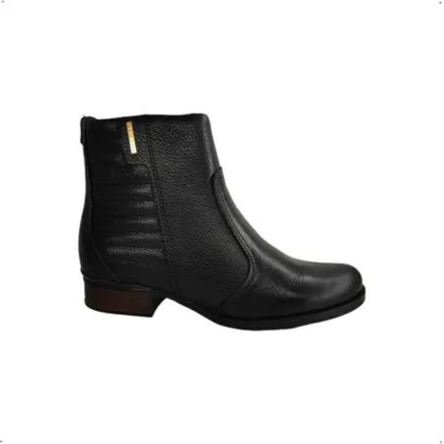 Bota Feminina Cano Curto Costura Pegada Preto