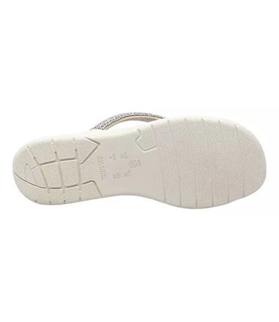 Chinelo Feminino Confort Tiras Brilho Comfortflex Branco Off