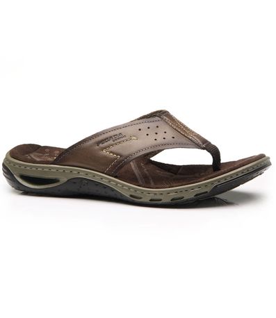 Chinelo Masculino Couro Pegada Marrom