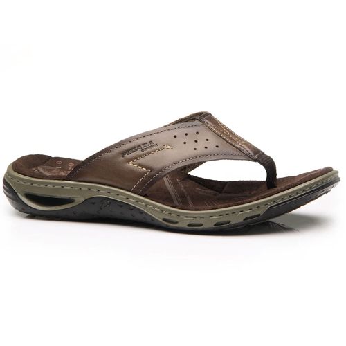 Chinelo Masculino Couro Pegada Marrom