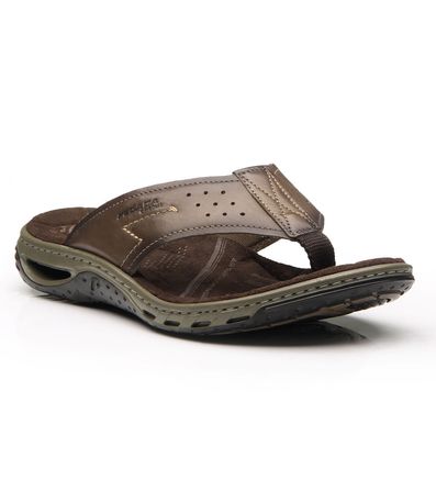 Chinelo Masculino Couro Pegada Marrom