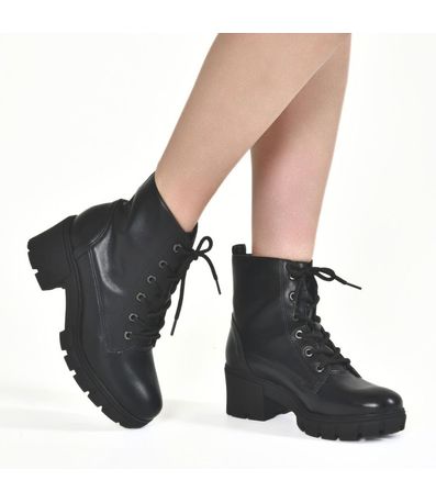 Coturno Feminino Tratorado Cadarço Via Marte Preto