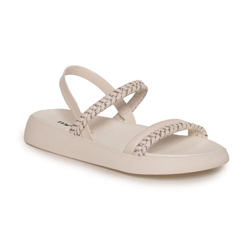 Sandália Feminina Tiras Trançada Brilho Moleca Branco Off