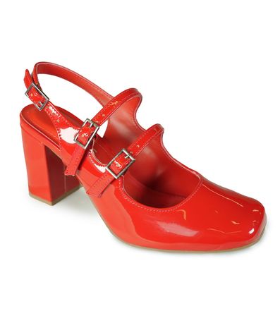 Sandália Feminino Tiras Fivela Verniz Via Marte