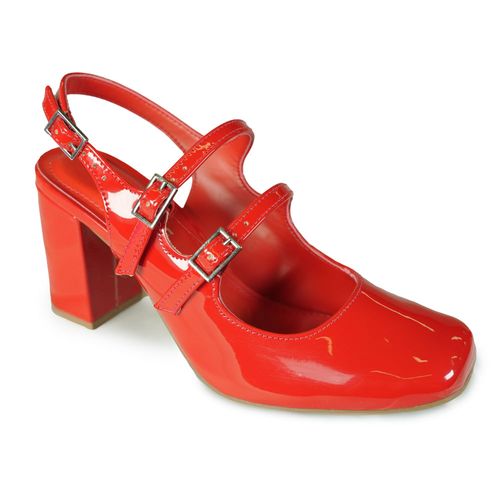 Sandália Feminino Tiras Fivela Verniz Via Marte
