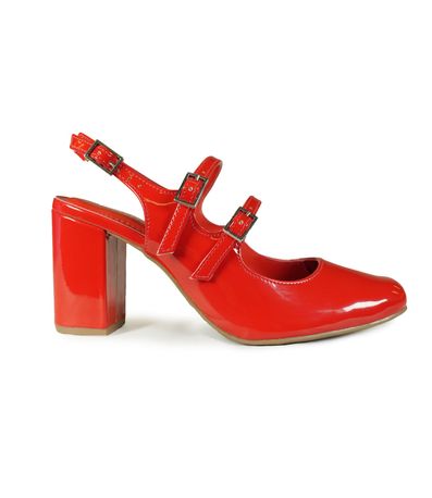 Sandália Feminino Tiras Fivela Verniz Via Marte