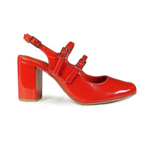 Sandália Feminino Tiras Fivela Verniz Via Marte
