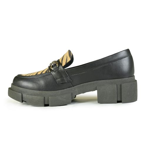 Sapato Feminino Mocassim Fivela Quiz Preto