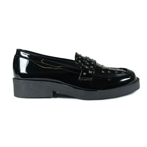 Sapato Feminino Mocassim Spike Verniz Quiz Preto