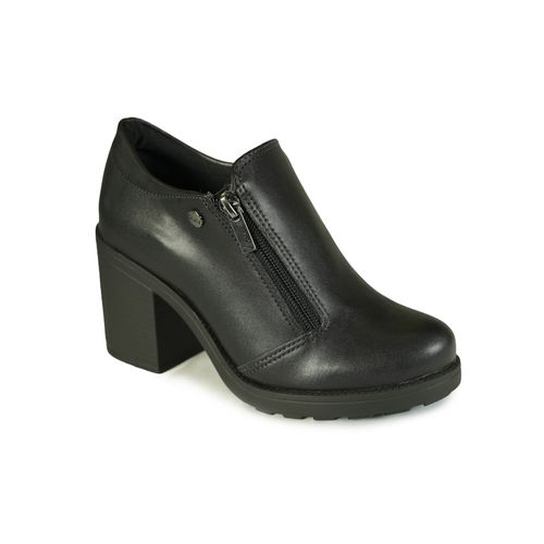 Sapato Feminino Oxford Salto Bloco Ziper Quiz Preto