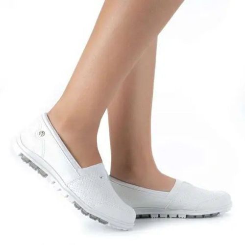 Sapato Feminino Slip On Brilho Kolosh Branco Off