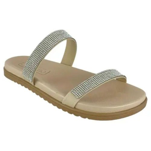 Tamanco Feminino Beira Rio Strass Creme