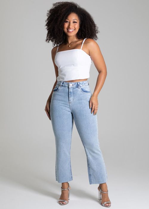 Calça Jeans Sawary Flare Cropped - 278860