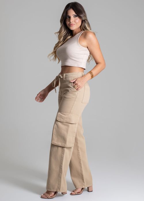 Calça Sarja Sawary Wide Leg - 278185