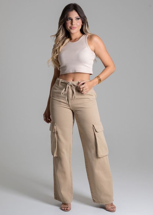 Calça Sarja Sawary Wide Leg - 278185