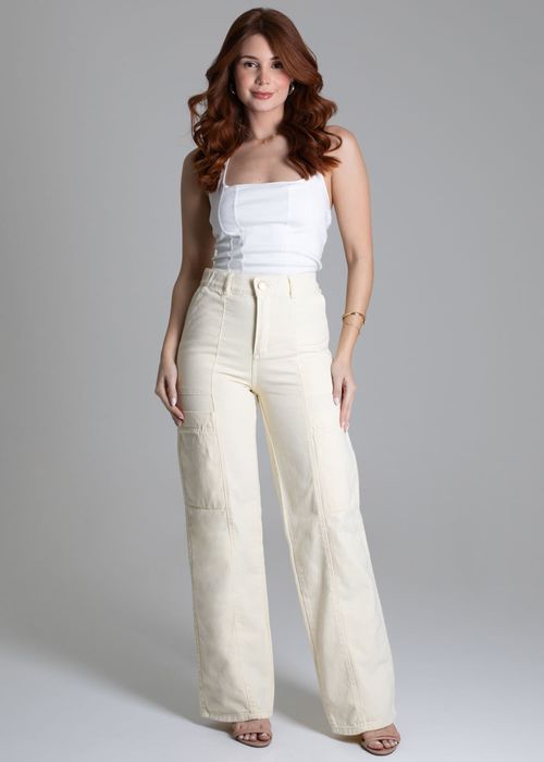 Calça Sarja Sawary Wide Leg - 278417