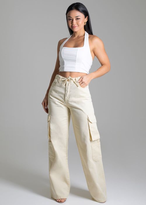 Calça Sarja Sawary Wide Leg - 278672