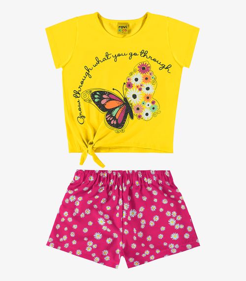 Conjunto Blusa com Shorts Rovi Kids Amarelo