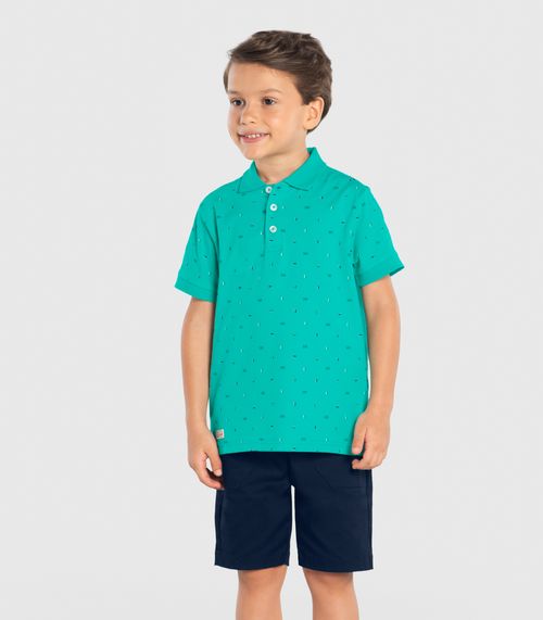 Conjunto Infantil Polo Com Bermuda Trick Nick Verde