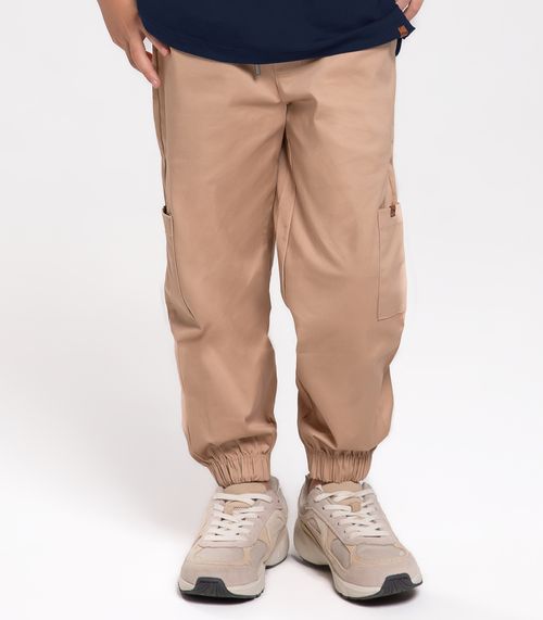 Calça Infantil Menino Em Sarja Trick Nick Marrom